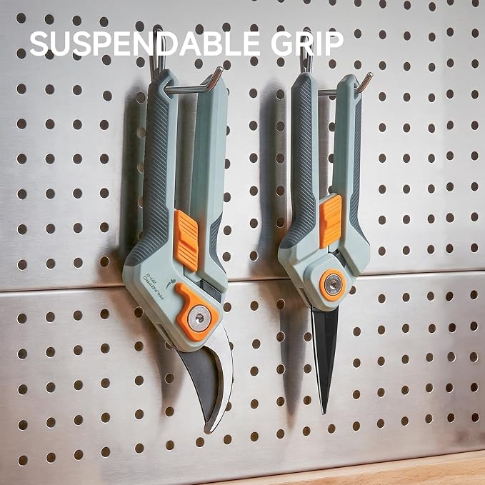 PrunePro Pruning Shears for Gardening - 8" Professional Bypass Hand Pruner Up to 1 Inch Cut Capacity Sharp Stainless Steel Blade Garden Scissors Plant Flower Garden Clipper 1 Pack