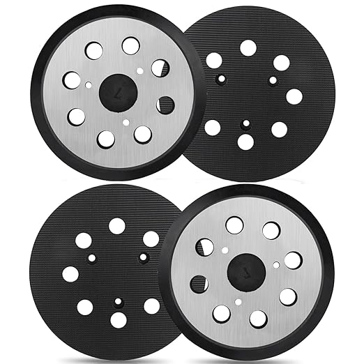 Sander Pad Replacement for Dewalt, 4 Pack 5" 8 Hole Hook and Loop Orbital Sander Metal Pads Compatible with DeWalt DW420 DW421 DW422 DW423 DW426 D26451 D26453 Orbital Sander (3 Screw Holes)