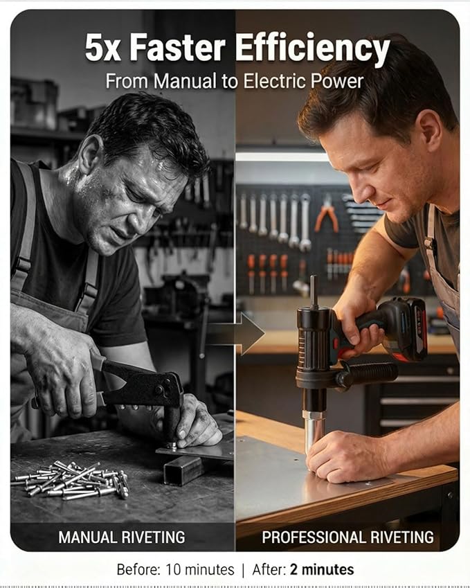 Pro-Grade Electric Rivet Gun Adapter – Turn Your Drill into a Riveting Beast,Professional Electric Rivet Gun Adapter Kit