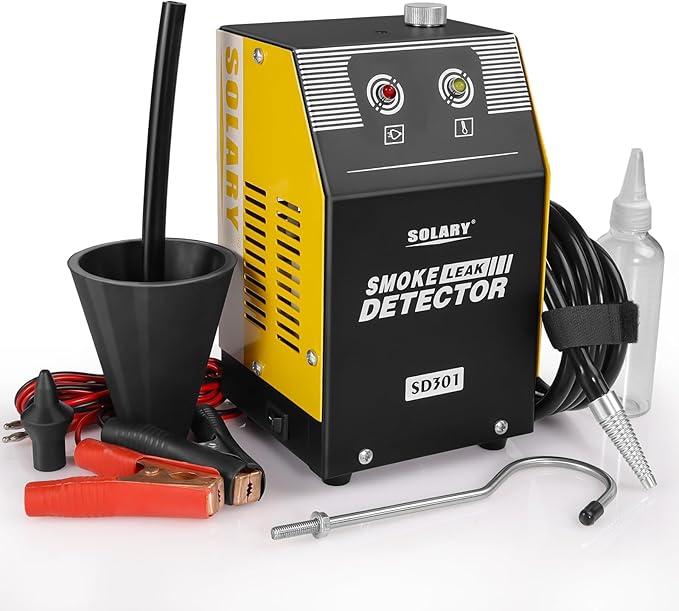 Solary Automotive Smoke Machine Leak Detector - 12V DC EVAP Vacuum Diagnostic Tester for Pipe System