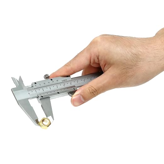 HFS(R) 0-6inch/0-150mm Vernier Caliper Imperial & Metric Measuring Tool, Carbon Steel Manual Non Digital Caliper, +/-0.001in/0.02mm Accuracy