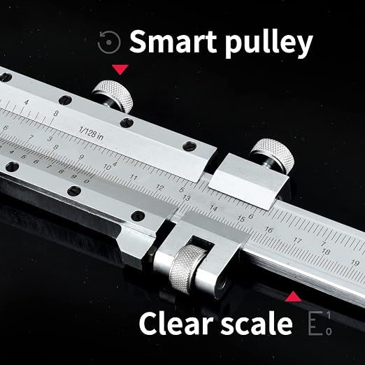 Stainless Steel Precision Vernier Caliper with Fine Adjustment,0-24" Range Calipers,Caliper Measuring Tool with 0mm-600mm Range,1/128 in,0.05mm Graduation(0-24"（with fine Adjustment）)
