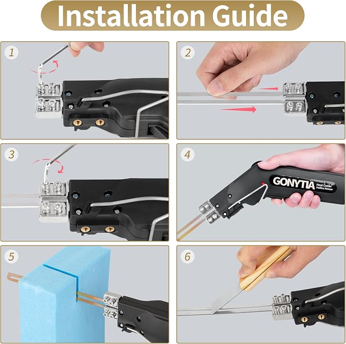 Hot Knife Foam Cutter, Innovative Pro Styrofoam Cutting Tool Kit with Foldable Safety Stand, Electric 190W Hot Knife with 4 Blades for PP, EPS, XPS, EVA, EPE, PU, KT Board (KD-5)