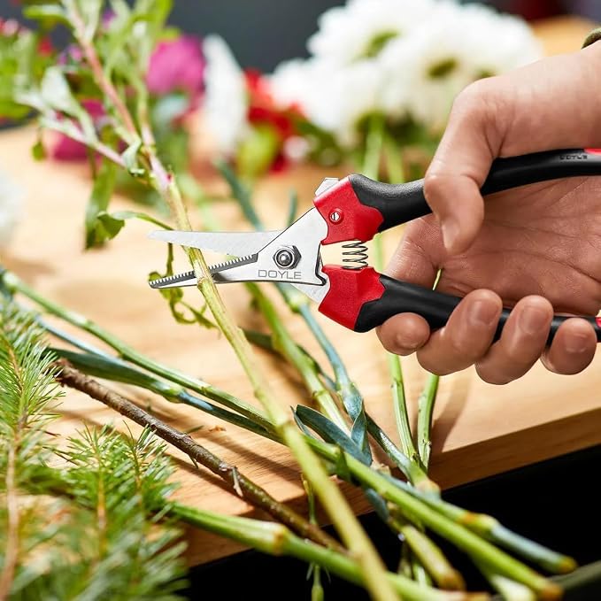 Micro Tip Pruning Shears 7.5 Inch, Precision Garden Snips for Trimming Plants, Flowers, Herbs, Ergonomic Grip