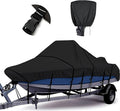 1200D Center Console Boat Cover with Motor Cover, 20' - 22'L | 100% Waterproof Tear-Proof Trailerable Boat Cover with 13-19 Windproof Adjustable Straps