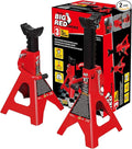 BIG RED T43002A Torin Steel Jack Stands: Double Locking, 3 Ton (6,000 lb) Capacity, Red, 1 Pair