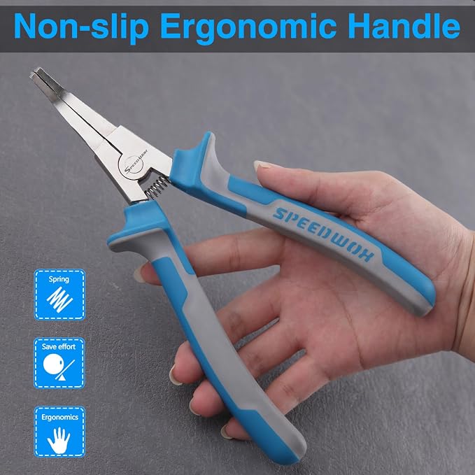 SPEEDWOX 8" Special Lock Ring Pliers With Hole Bent Jaw Tips C-Clip Retaining Snap Angle Circlip Pliers for Ring Remover Automatic Transmissions Transfer Case