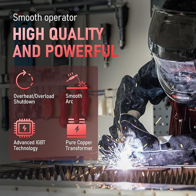 YESWELDER 200Amp Aluminum MIG Welder with Pulse YWM-211P, 110/220V Dual Voltages MIG/Stick/Lift TIG Multi Proces MIG Welding Machine,Spool Gun Compatible