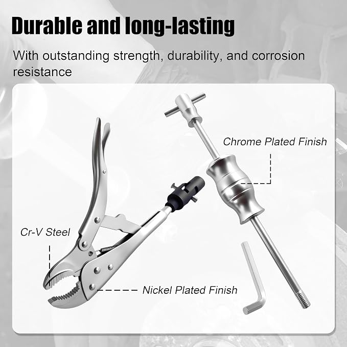 SGT Locking Pliers Slide Hammer Set,9.8 in Locking Pliers 2 lb Slide Hammer with Quick Release Swivel Connector,Vise Grip Slide Hammer kit for Nail Bolt Pin Seal CV Axle Removal