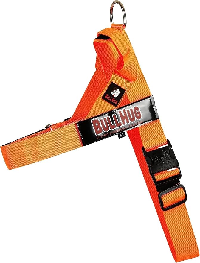 Adjustable Dog Harness– No Pull, No Choke – for English Bulldogs, French Bulldogs, Pugs & Broad-Chested Breeds – Easy, Safe Walks (NEON Orange, Small)