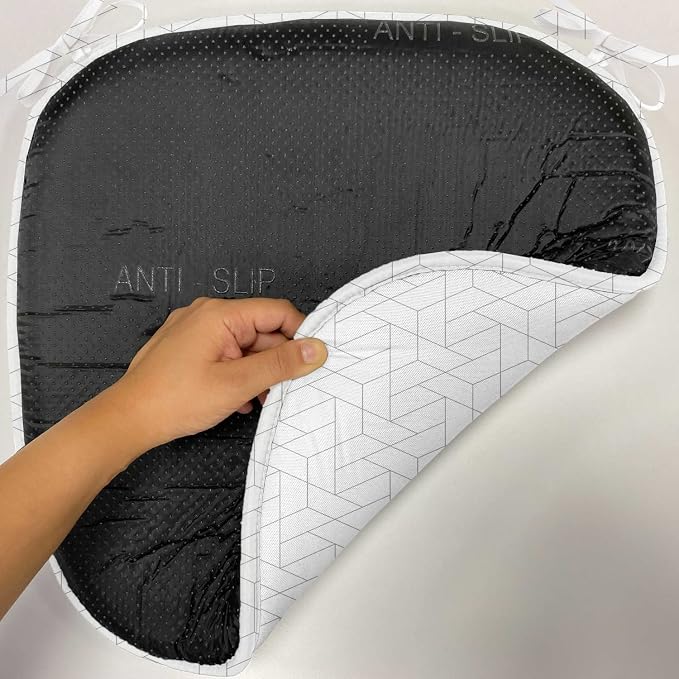Lunarable Trellis Grey Chair Seating Cushion, Polygonal Shapes in a Geometric Grid Continuous Pattern Abstract, Anti-Slip Seat Padding for Kitchen & Patio, 16"x16", Pale Taupe and Grey