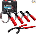 Spurtar Swivel Oil Filter Wrench Set of 5 Adjustable Wrench 2-3/4" to 5-1/4" (70-133mm) 12" Universal Oil Filter Removal Tool for 4S Shop Auto Repair Mechanic DIY Generator Small Engine
