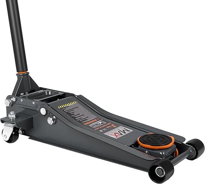Maxority 3-Ton (6600lbs) Low Profile Hydraulic Heavy-Duty Steel Floor Jack with Dual Pistons Quick Lift Pump, Home and Workshop Car Maintenance for Various Vehicles (Orange, 3 Ton Low Profile)