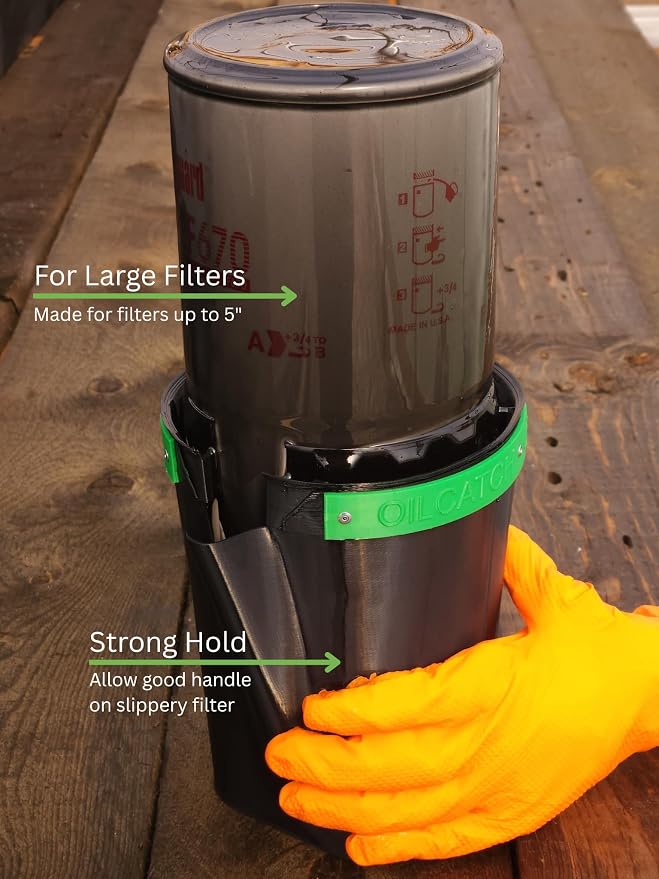for HEAVY DUTY USE ONLY, Compact Oil Filter Drainage Tool, Made specialy for Hard to Reach Filters (Large OilCatch)