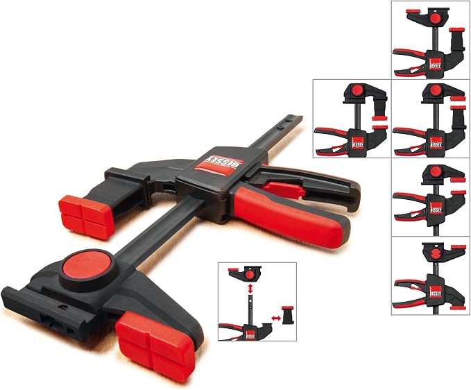 BESSEY EZR-SET, 6 In., One Hand Table/Track Clamp, Multi-Use