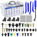 1355Pcs Car Body Retainer Clips Set - 3-Layer Storage Box with Metal Screws & U-Nuts. Universal Auto Push Pin Rivets + 5 Blue Trim Removal Tools for Bumper Fender (1355Pcs)
