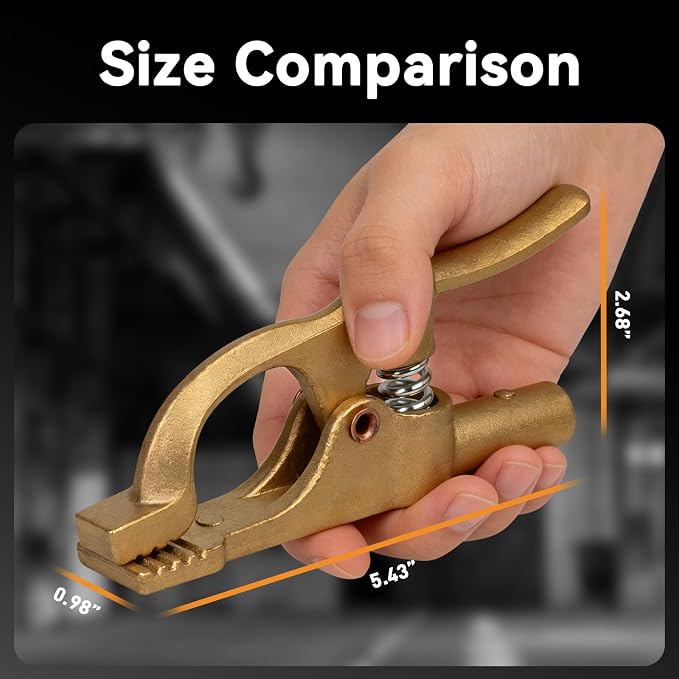 300 Amp Brass Welding Ground Clamp, Heavy Duty Clamp for Welders
