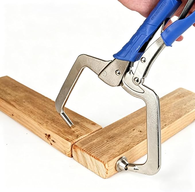 DRAGONITE Pocket Hole Clamp, Quick Release 11 inch Right Angle Clamp Set, 90 Degree Corner Clamps For Woodworking And Pocket Hole Joinery, 2-Piece