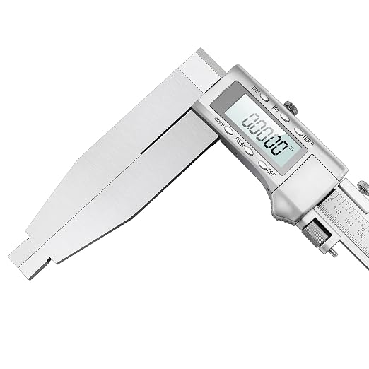20 Inch Digital Caliper with 6" Long Jaw All-Metal Frame | 0.0005"/0.01mm Inch High Resolution, Large LCD Display, Inch Metric Conversion, Fine Polished Finish, Portable Case