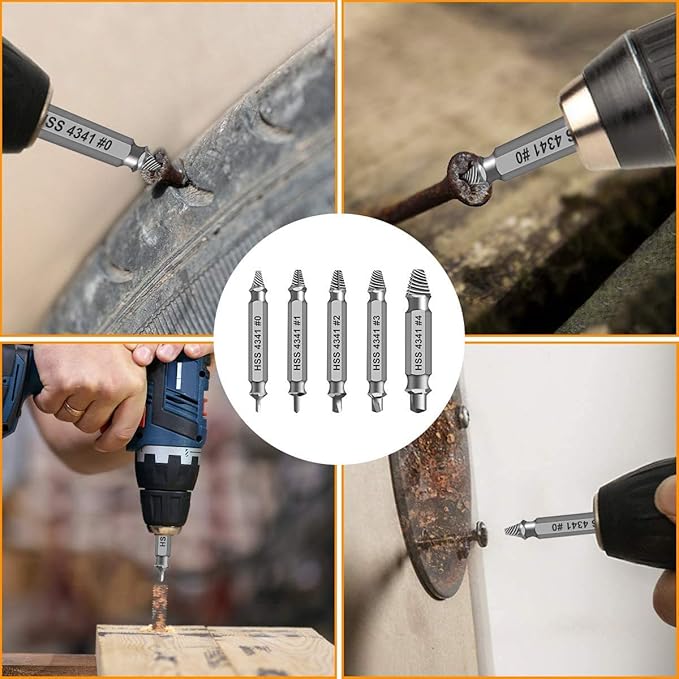 Gifts for Men,THOSAF Damaged Screw Extractor Set,Fathers Day Gifts for Dad from Daughter Son,Mens Gifts for Dad,Husband,Stripped Screws Bolt Drill Bit Tools for Easy Removal of Rusty Broken Screw