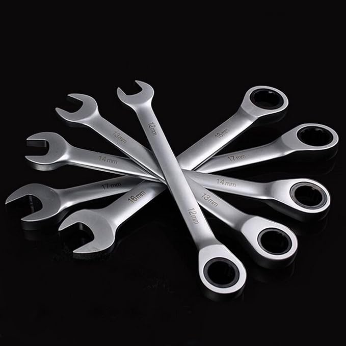 FLZOSPER 24mm Metric Ratchet Wrench,Box End Head 72-Tooth Ratcheting Combination Wrench Spanner