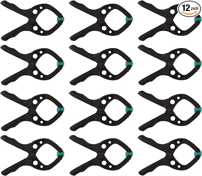 wolfcraft 12 Spring Clamps Mini 30 - All-Purpose Clamps for Crafts