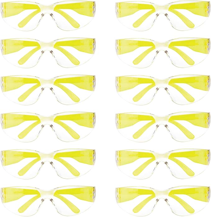 BISON LIFE Clear Safety Glasses – ANSI Z87.1 Scratch & Impact Resistant Wrap Around Eye Protection Goggles for Men & Women