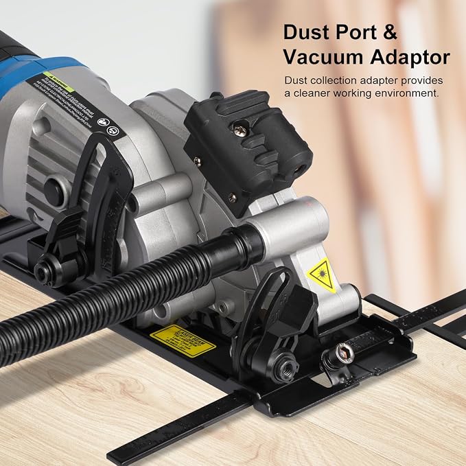 Mini Circular Saw Corded, 4A 3500RPM Compact Saw with Laser Guide, Rip Guide, Vacuum Adapter, Electric Circular Saw with 4-1/2" 24T TCT Blades for Wood, PVC, Plasterboard, Drywall