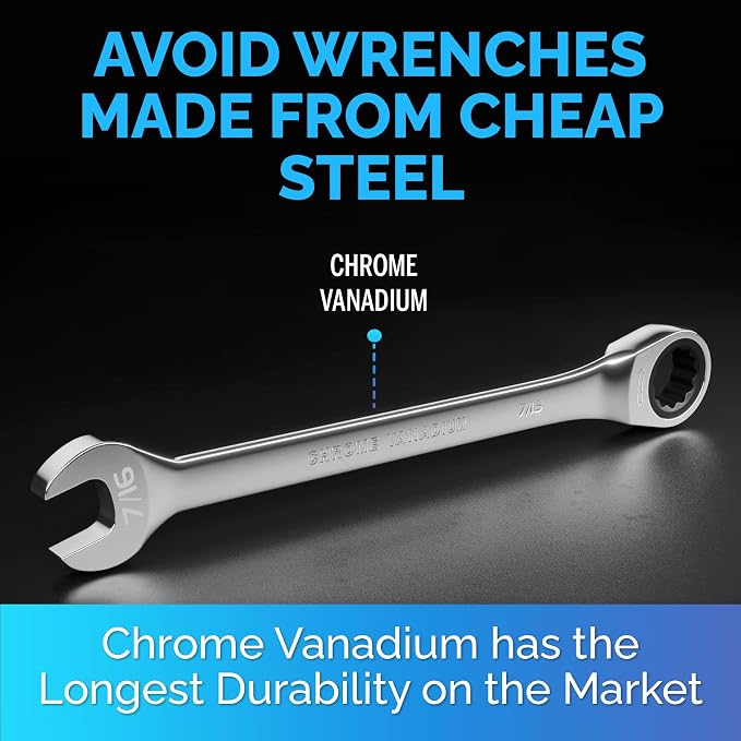 Ratcheting Wrench - Slim Profile - Ratchet Wrench, 7/16" Wrench
