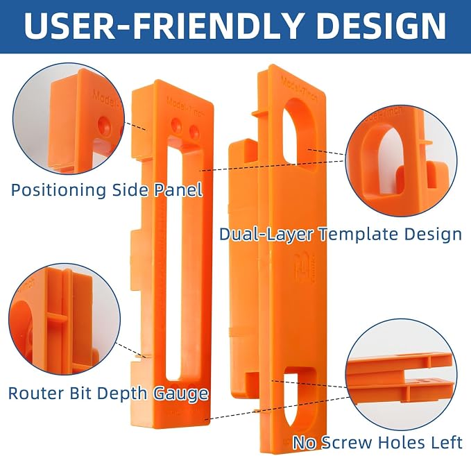 TamBee Hidden Hinge Mortiser Template Invisible Hinge Router Guide Template for TamBee Hidden Door Hinges Installation Kit, Lightweight & Reusable Design（6 inch）