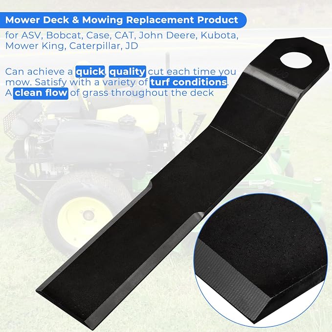 Replacement Bush Hog Blade Cutter Lawn Mower Blades Heavy Duty AR400 Steel Compatible with SkidSteer ATV Mower King Bush Hog Replacement Parts Blades, 7mm Thickness 2PCS