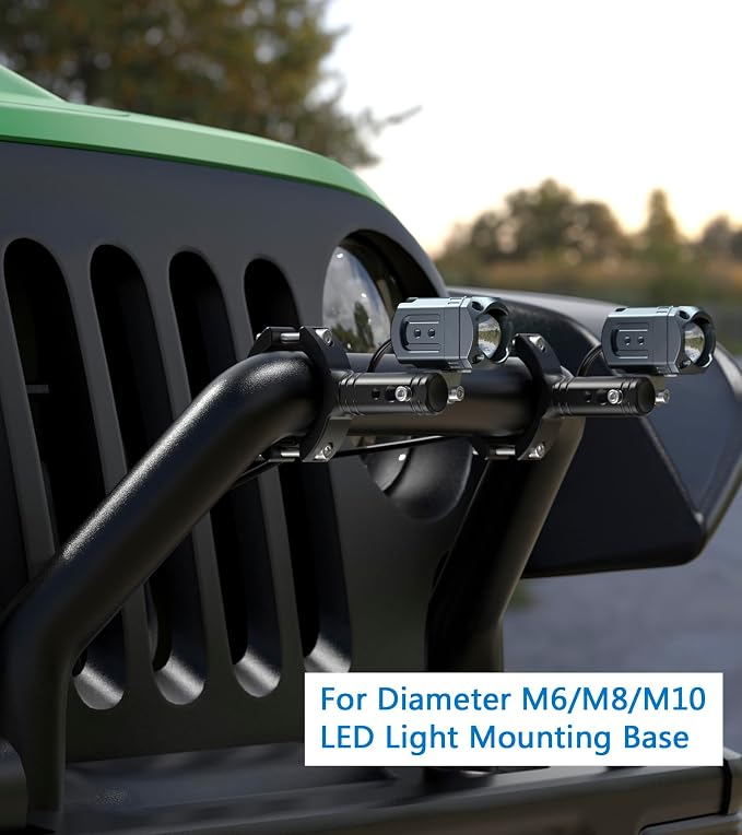 VAZESWIN 2 PCS Motorcycle Light Bar Mounts for 1.38"-2.44" Roll Bar Bumper
