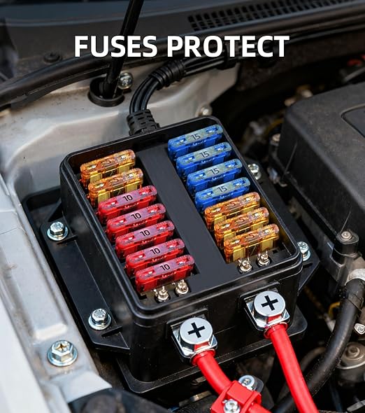 JOREST 30Pcs Mini Car Fuse Kit - Mini Blade Fuses Automotive - Replacement Fuses Assortment Kit for Car/RV/Truck/Motorcycle(2Amp 3A 5A 7.5A 10A 15A 20A 25A 30A 35A 40A)
