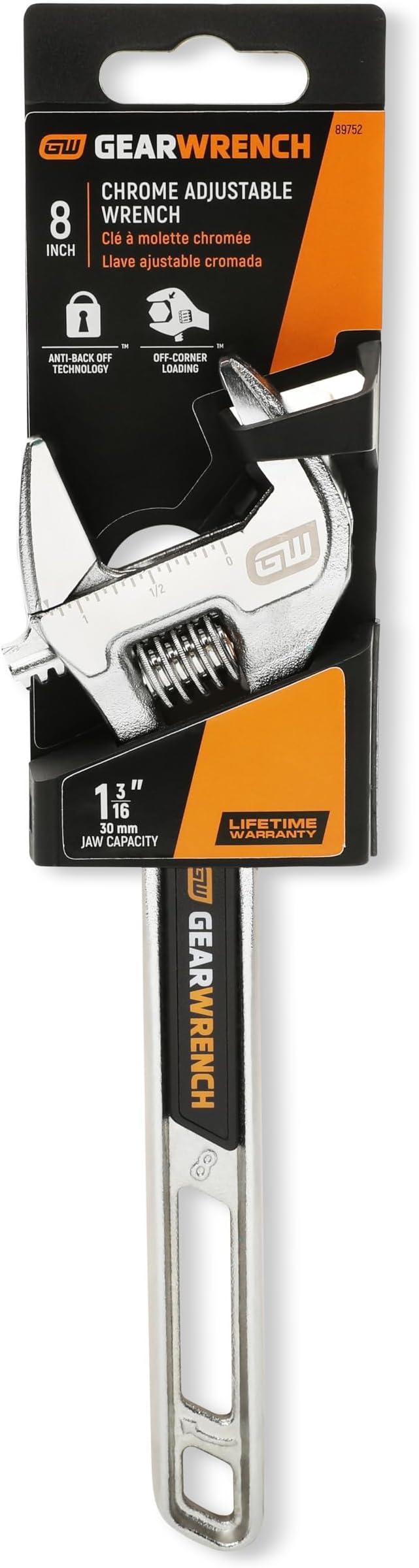 GEARWRENCH 8" Chrome Adjustable Wrench | 89752