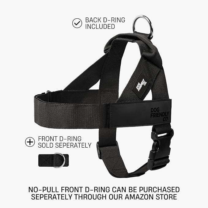 Dog Friendly Co. Dog Harness for Large Dogs (Classic Blue, Large) | One Click Buckle, Chafe Resistant Webbing, Adjustable Neck & Chest, and Heavy Duty D-Ring, Sturdy Comfortable and Easy to Use