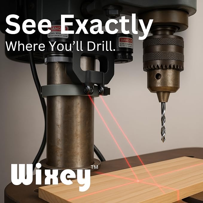 Wixey WL133 Drill Press Laser Crosshair – Long-Lasting Easy-Use Portable Drill Press Guide – Thin Precision Laser Alignment Tool – Perfect Drilling Machine for Accurate Setup Where Needed
