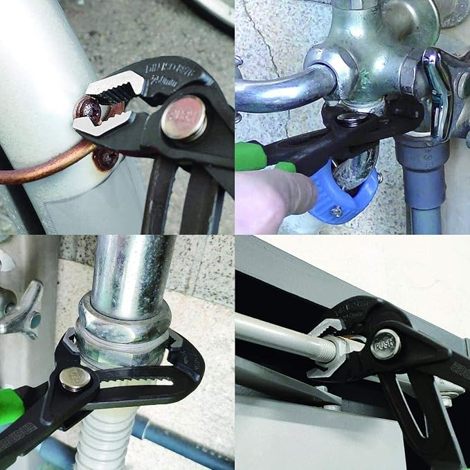 ENGINEER PZ-81 Slip Joint 10" Water Pump Pliers Screw Extractor Jaws High Leverage Design Quick Adjustment Groove Joint
