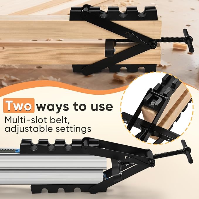GADFISH Panel Clamps Woodworking, Panel Clamp, 2 Pack of 4 Way Pressure Clamps, Compatible with Two Mounting Methods, Suitable for Bonding Tabletops, Shelves, and Laminate Surfaces(2pc)