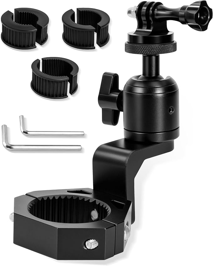 ZHILXN UTV ATV Aluminum Action Camera Clamp Mount Fits 1" - 2" Roll Bar