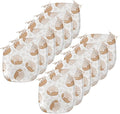 Lunarable Cinnamon Chair Seating Cushion Set of 12, Floral Pattern with Floating Tasty Rolls Dessert Bakery Themed Pattern, Anti-Slip Seat Padding for Kitchen & Patio, 16"x16", Sand Brown Champagne