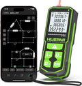 Huepar Laser Distance Measure 395Ft. Digital Rechargeable Laser Measuring Tool with Bluetooth -Phone APP, 1/16in Accuracy, Angle Sensor, M/in/Ft Unit, Pythagorean Mode, Measure Distance, Area, Volume