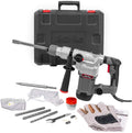 XtremepowerUS 1200W Electric Rotary Hammer SDS Plus Drill Swivel Adjustable Handle Drilling With Flat Chisels, Point Chisels and 3 Drill Bits Carrying Case