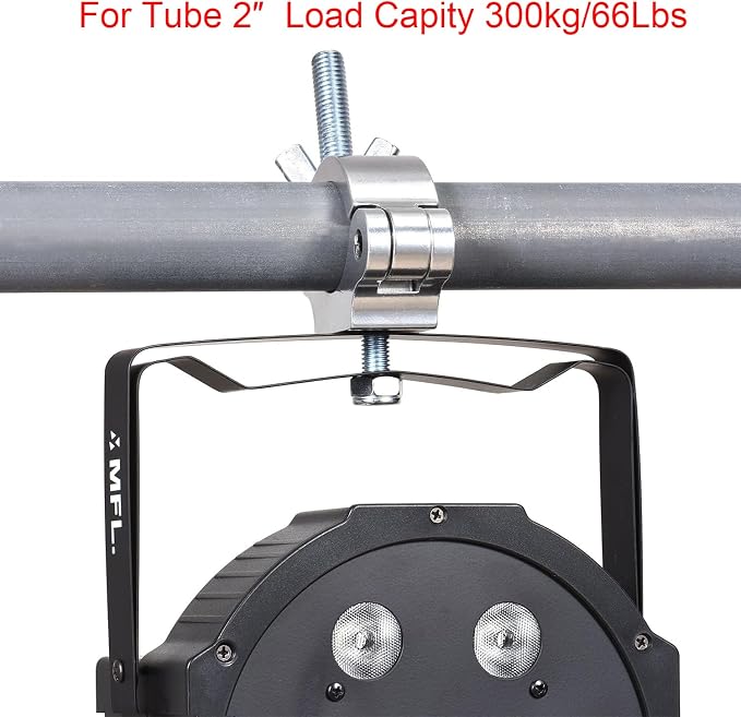MFL. Heavy Duty Truss Clamp, 660 lb Aluminum Alloy DJ Light Clamps, Fits 1.5-2.0 Inch Truss for Stage Lighting Projector Par Lights, TUV Certificated ID: 50393001, Black, Pack of 4