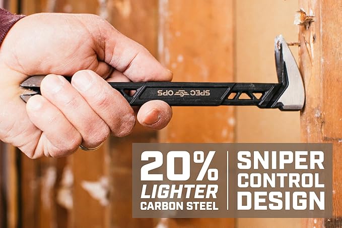 Spec Ops Tools Nail Puller Cats Paw Pry Bar, High-Carbon Steel, for Woodworking & Remodeling, 8 Inch