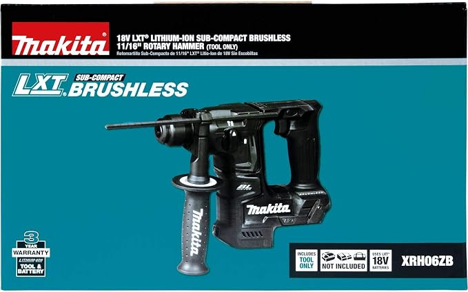 Makita XRH06ZB-R 18V LXT Cordless Lithium-Ion Brushless Sub-Compact 11/16 in. Rotary Hammer Tool Only (Renewed)