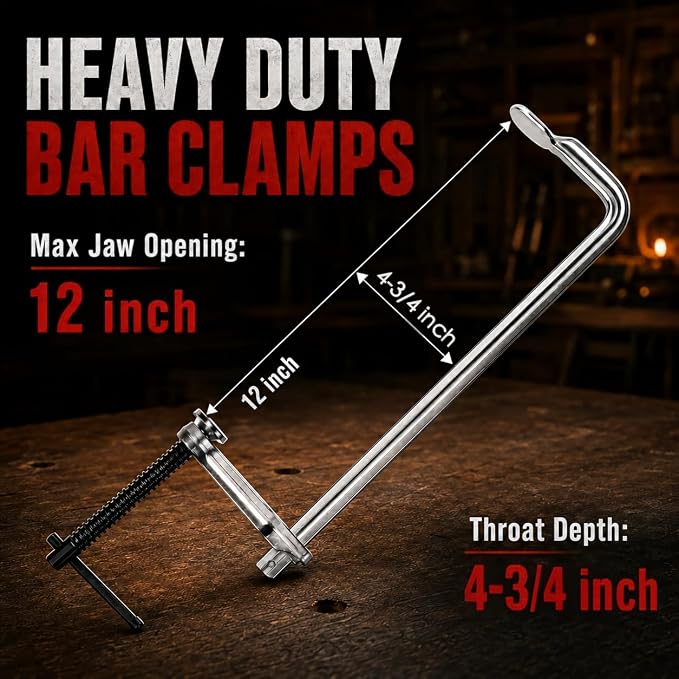 Light Duty 12-Inch Welding Clamps, 4-Pack, 880 Lbs Clamping Force