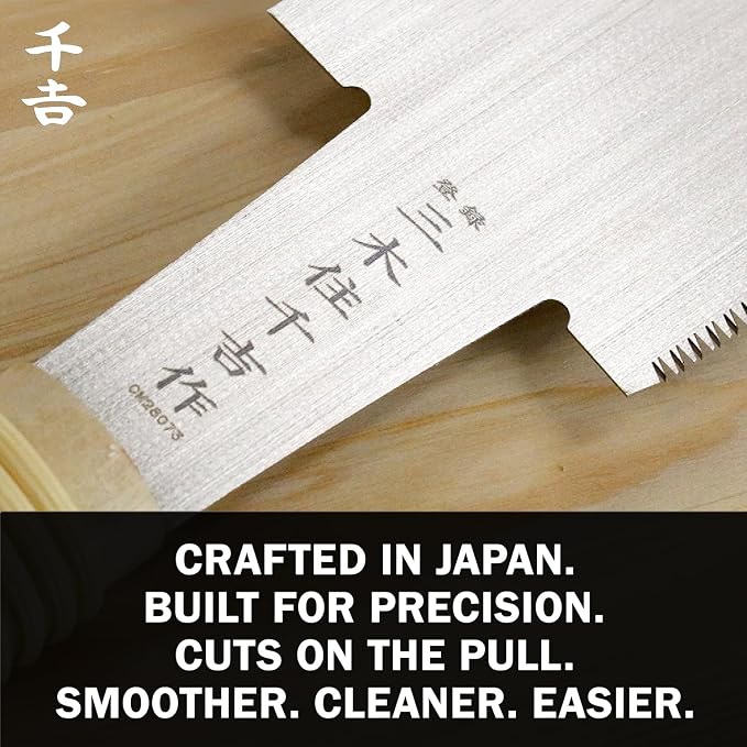 Senkichi Japanese Ryoba Pull Saw 9.5" / 240mm - Double Edge Hand Saw for Rip-Cut, Crosscut, Joinery, Hardwood, and Fine Woodworking