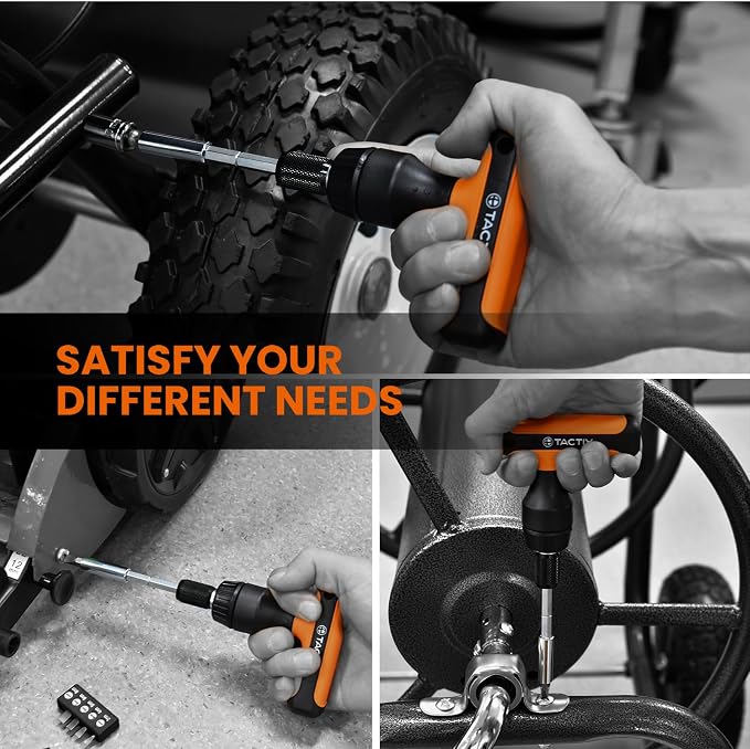 Tactix 31-Piece Magnetic T-Handle Ratchet Wrench and Screwdriver Set with Storage Case, Ratchet Screwdriver with Quick Release for Home & Garage