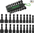 SWANLAKE 20PCS Power Nut Driver Set for Impact Drill, 1/4” Hex Head Drill Bit Set SAE and Metric
