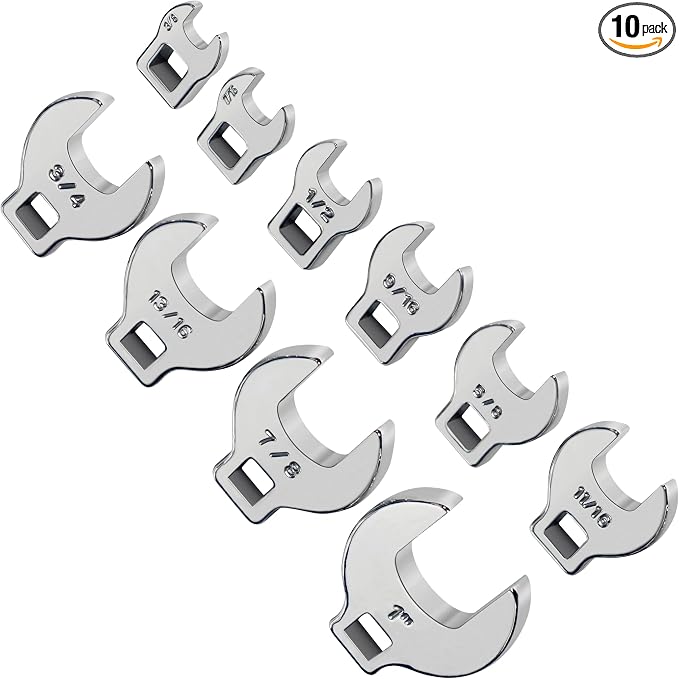 Titan 17294 10-Piece 3/8-Inch Drive SAE Crowsfoot Wrench Set